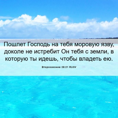 Picture 06 - Второзаконие 28:21 RUSV - Пошлет Господь на тебя - Bible Verse Picture