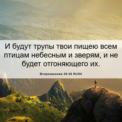 Picture 06 - Второзаконие 28:26 RUSV - И будут трупы твои пищею - Bible Verse Picture