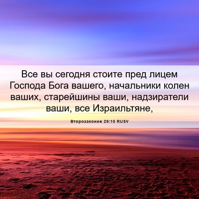 Picture 06 - Второзаконие 29:10 RUSV - Все вы сегодня стоите пред - Bible Verse Picture