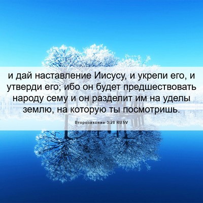 Picture 06 - Второзаконие 3:28 RUSV - и дай наставление Иисусу, и - Bible Verse Picture