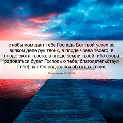 Picture 06 - Второзаконие 30:9 RUSV - с избытком даст тебе - Bible Verse Picture