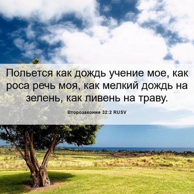 Picture 06 - Второзаконие 32:2 RUSV - Польется как дождь учение - Bible Verse Picture