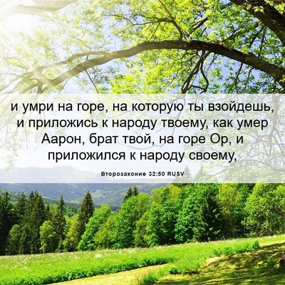 Picture 06 - Второзаконие 32:50 RUSV - и умри на горе, на которую - Bible Verse Picture