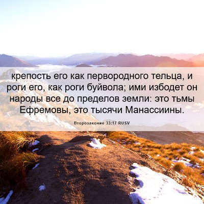 Picture 06 - Второзаконие 33:17 RUSV - крепость его как - Bible Verse Picture