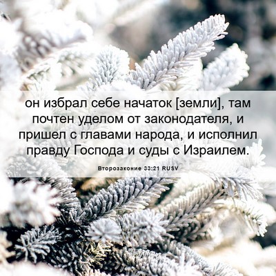 Picture 06 - Второзаконие 33:21 RUSV - он избрал себе начаток - Bible Verse Picture