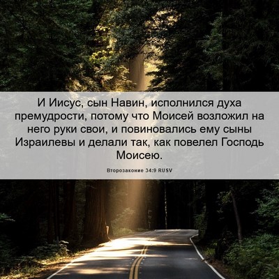 Picture 06 - Второзаконие 34:9 RUSV - И Иисус, сын Навин, - Bible Verse Picture