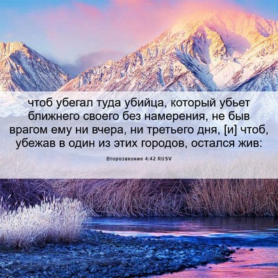 Picture 06 - Второзаконие 4:42 RUSV - чтоб убегал туда убийца, - Bible Verse Picture
