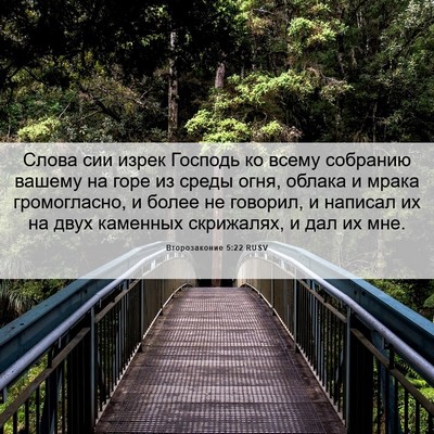 Picture 06 - Второзаконие 5:22 RUSV - Слова сии изрек Господь ко - Bible Verse Picture