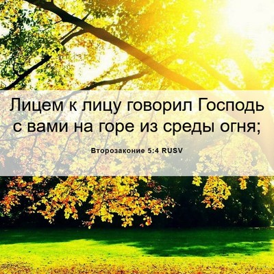 Picture 06 - Второзаконие 5:4 RUSV - Лицем к лицу говорил - Bible Verse Picture