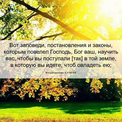 Picture 06 - Второзаконие 6:1 RUSV - Вот заповеди, - Bible Verse Picture