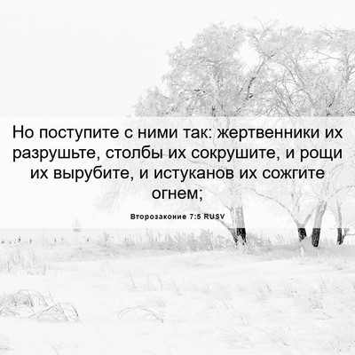 Picture 06 - Второзаконие 7:5 RUSV - Но поступите с ними так: - Bible Verse Picture