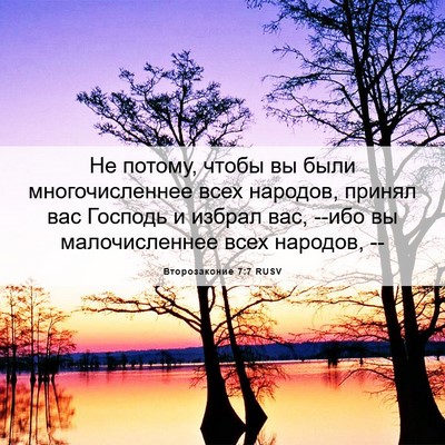Picture 06 - Второзаконие 7:7 RUSV - Не потому, чтобы вы были - Bible Verse Picture