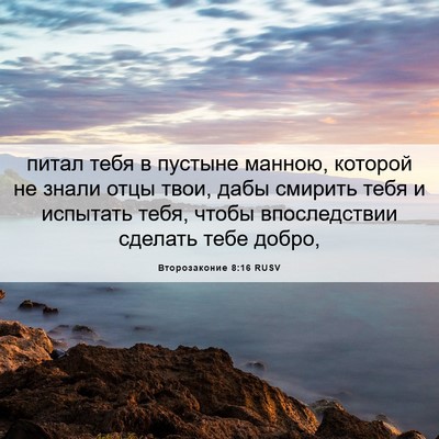 Picture 06 - Второзаконие 8:16 RUSV - питал тебя в пустыне - Bible Verse Picture