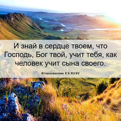 Picture 06 - Второзаконие 8:5 RUSV - И знай в сердце твоем, что - Bible Verse Picture