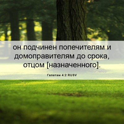 Picture 06 - Галатам 4:2 RUSV - он подчинен попечителям и - Bible Verse Picture