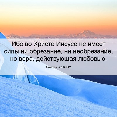 Picture 06 - Галатам 5:6 RUSV - Ибо во Христе Иисусе не - Bible Verse Picture