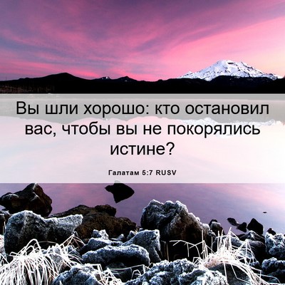Picture 06 - Галатам 5:7 RUSV - Вы шли хорошо: кто - Bible Verse Picture