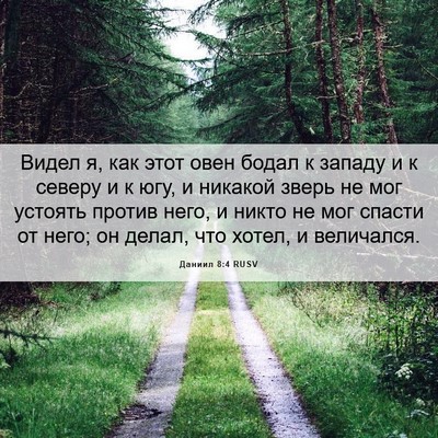 Picture 06 - Даниил 8:4 RUSV - Видел я, как этот овен - Bible Verse Picture