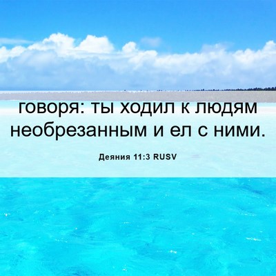 Picture 06 - Деяния 11:3 RUSV - говоря: ты ходил к людям - Bible Verse Picture