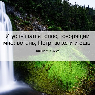 Picture 06 - Деяния 11:7 RUSV - И услышал я голос, - Bible Verse Picture