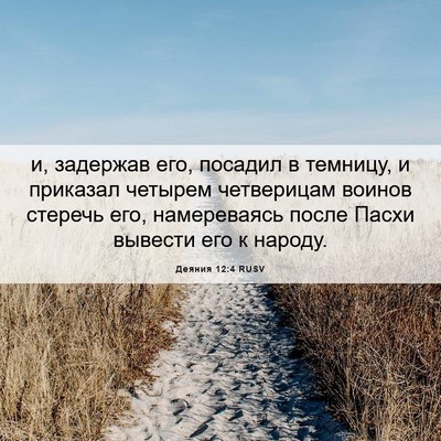 Picture 06 - Деяния 12:4 RUSV - и, задержав его, посадил в - Bible Verse Picture