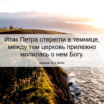 Picture 06 - Деяния 12:5 RUSV - Итак Петра стерегли в - Bible Verse Picture