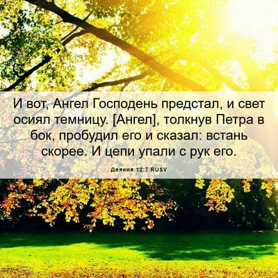 Picture 06 - Деяния 12:7 RUSV - И вот, Ангел Господень - Bible Verse Picture