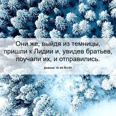 Picture 06 - Деяния 16:40 RUSV - Они же, выйдя из темницы, - Bible Verse Picture