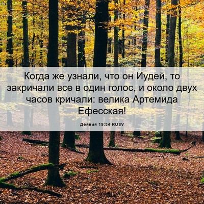 Picture 06 - Деяния 19:34 RUSV - Когда же узнали, что он - Bible Verse Picture
