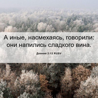 Picture 06 - Деяния 2:13 RUSV - А иные, насмехаясь, - Bible Verse Picture
