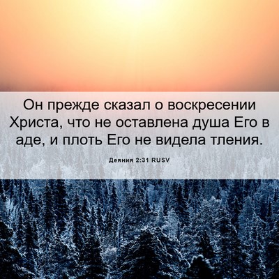 Picture 06 - Деяния 2:31 RUSV - Он прежде сказал о - Bible Verse Picture