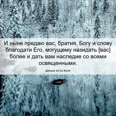 Picture 06 - Деяния 20:32 RUSV - И ныне предаю вас, братия, - Bible Verse Picture