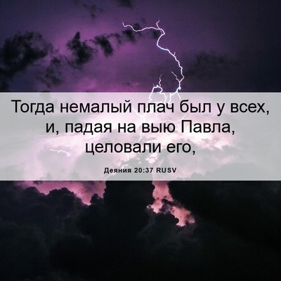 Picture 06 - Деяния 20:37 RUSV - Тогда немалый плач был у - Bible Verse Picture