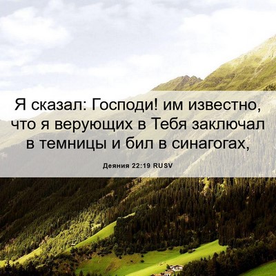 Picture 06 - Деяния 22:19 RUSV - Я сказал: Господи! им - Bible Verse Picture