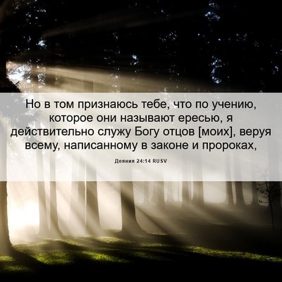 Picture 06 - Деяния 24:14 RUSV - Но в том признаюсь тебе, - Bible Verse Picture