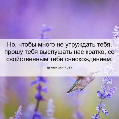 Picture 06 - Деяния 24:4 RUSV - Но, чтобы много не - Bible Verse Picture