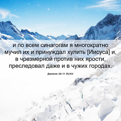 Picture 06 - Деяния 26:11 RUSV - и по всем синагогам я - Bible Verse Picture