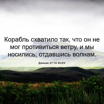 Picture 06 - Деяния 27:15 RUSV - Корабль схватило так, что - Bible Verse Picture