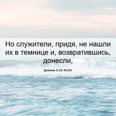 Picture 06 - Деяния 5:22 RUSV - Но служители, придя, не - Bible Verse Picture