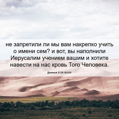Picture 06 - Деяния 5:28 RUSV - не запретили ли мы вам - Bible Verse Picture