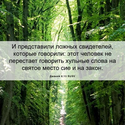 Picture 06 - Деяния 6:13 RUSV - И представили ложных - Bible Verse Picture