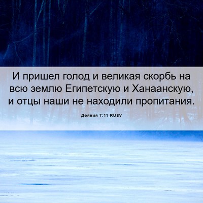 Picture 06 - Деяния 7:11 RUSV - И пришел голод и великая - Bible Verse Picture
