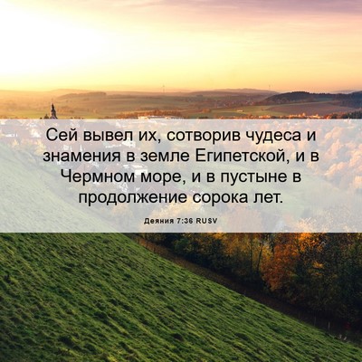 Picture 06 - Деяния 7:36 RUSV - Сей вывел их, сотворив - Bible Verse Picture