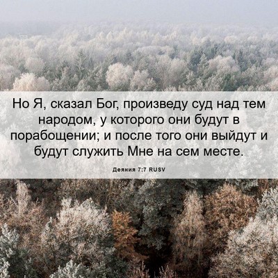 Picture 06 - Деяния 7:7 RUSV - Но Я, сказал Бог, произведу - Bible Verse Picture