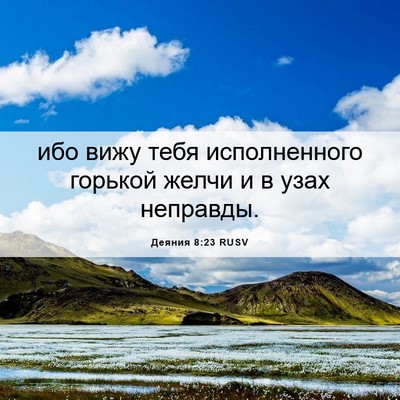 Picture 06 - Деяния 8:23 RUSV - ибо вижу тебя исполненного - Bible Verse Picture