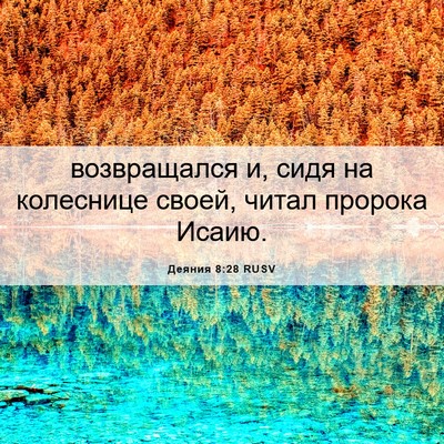 Picture 06 - Деяния 8:28 RUSV - возвращался и, сидя на - Bible Verse Picture