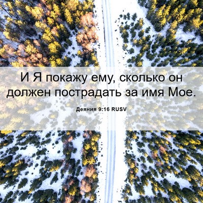 Picture 06 - Деяния 9:16 RUSV - И Я покажу ему, сколько он - Bible Verse Picture
