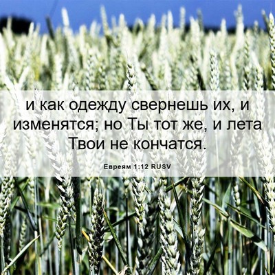 Picture 06 - Евреям 1:12 RUSV - и как одежду свернешь их, и - Bible Verse Picture