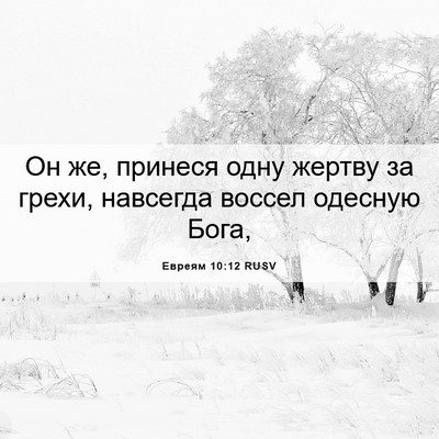 Picture 06 - Евреям 10:12 RUSV - Он же, принеся одну жертву - Bible Verse Picture