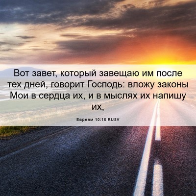 Picture 06 - Евреям 10:16 RUSV - Вот завет, который завещаю - Bible Verse Picture